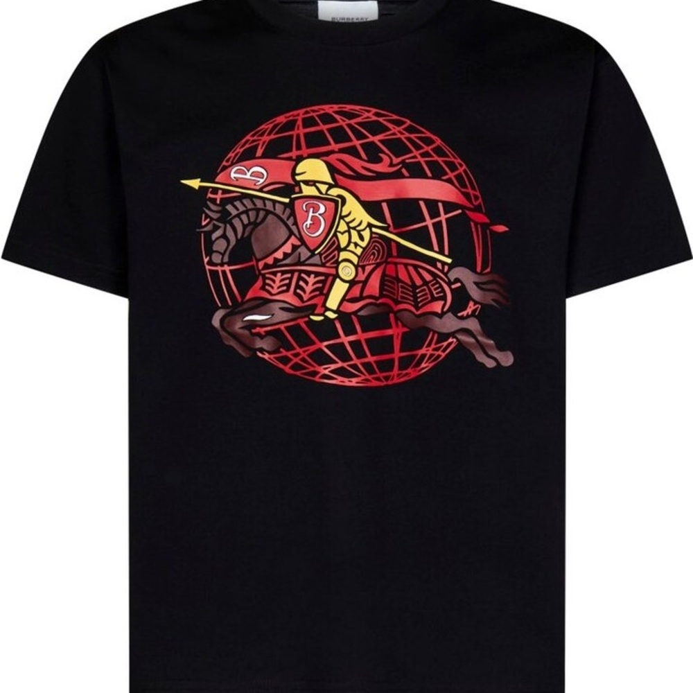 Burberry Black Tee with Red Graphic
